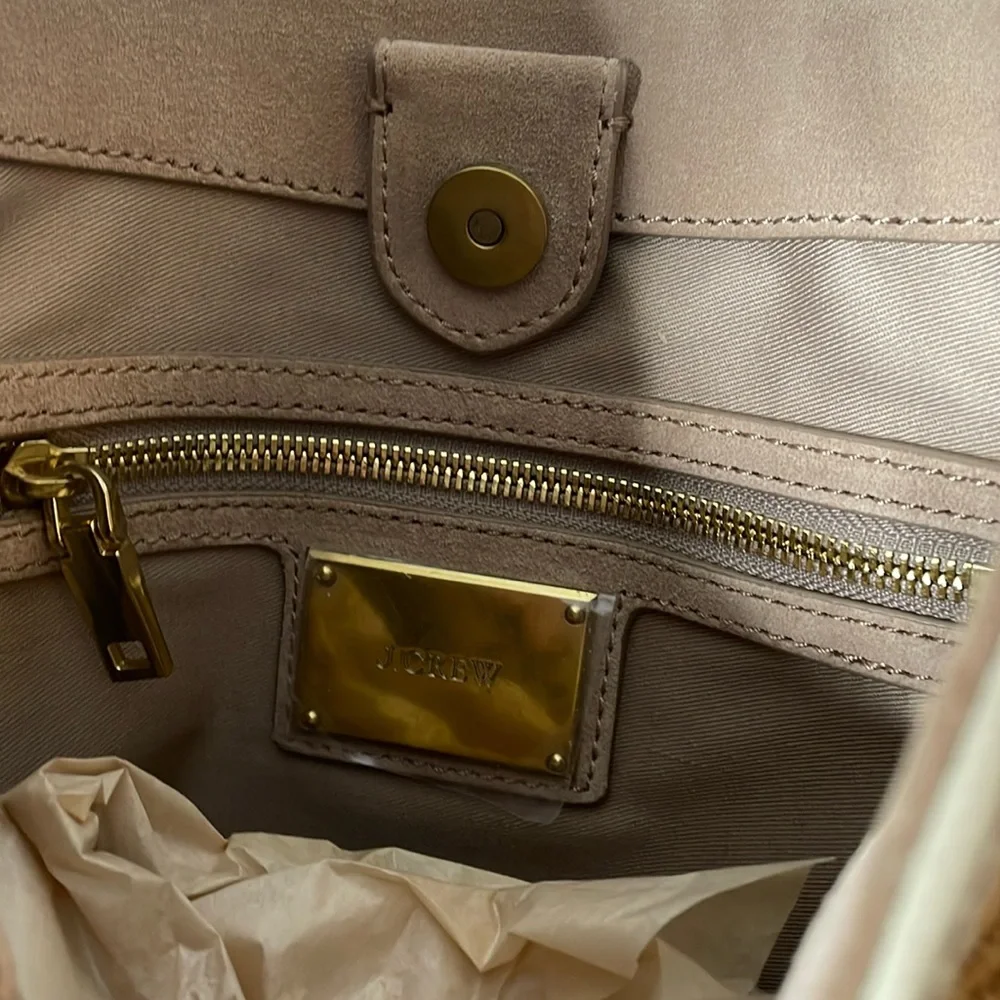 Crew Raffia Cotton Cream Leather Bag W Crossover Strap - Picture 2 of 8